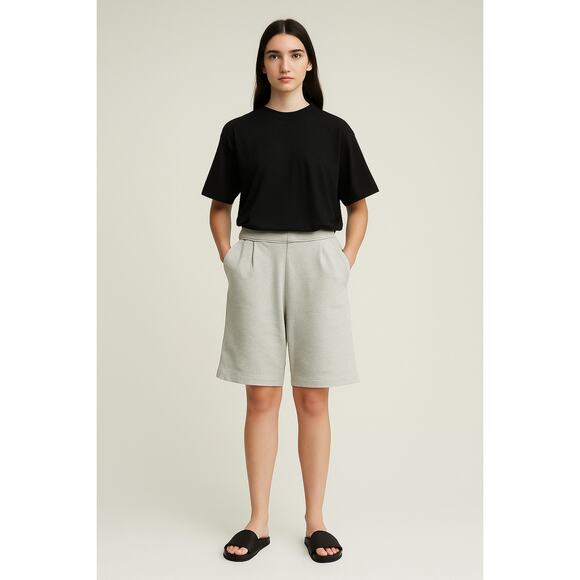 COS Pants - COS Linen Cotton Blend Wide Leg Cropped Shorts Minimalist Neutral Sz EUR XS